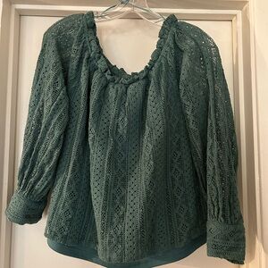 Elegant Green Lace Women's Top